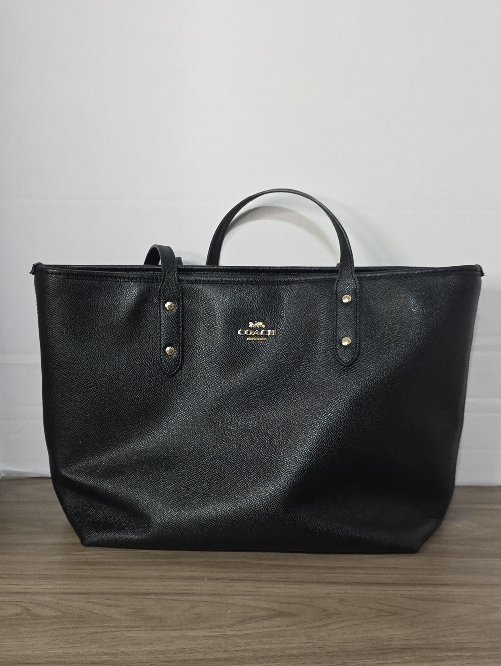 Coach Black Tote with Gold Hardware